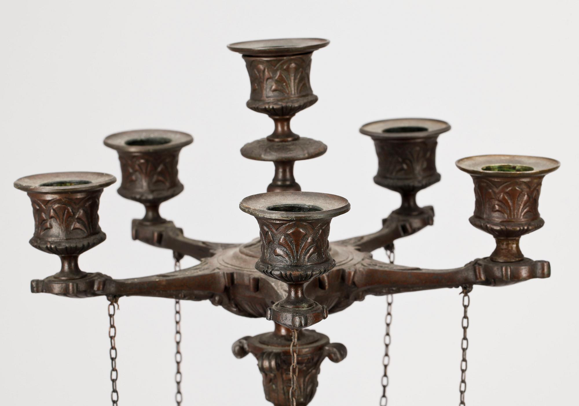 KANDELABRAR, ett par, senempire, 1800-talets mitt.