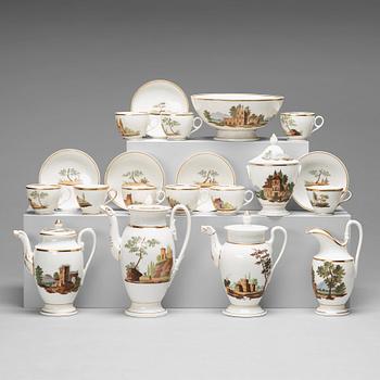 328. A French part coffee and tea service, empire, early 19th century (18 pieces).