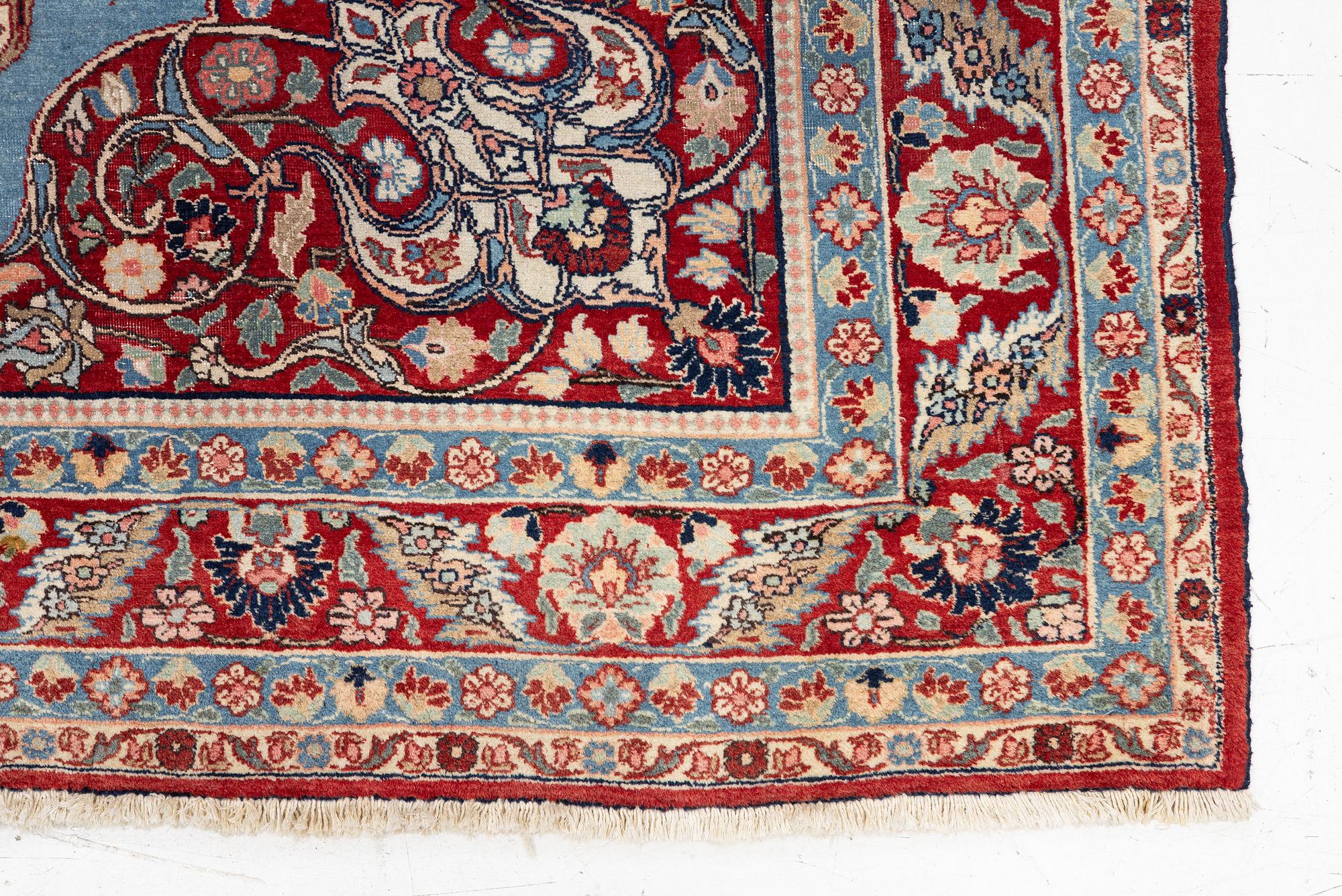 Rug, Meshed, Old, approx. 270 x 202 cm.