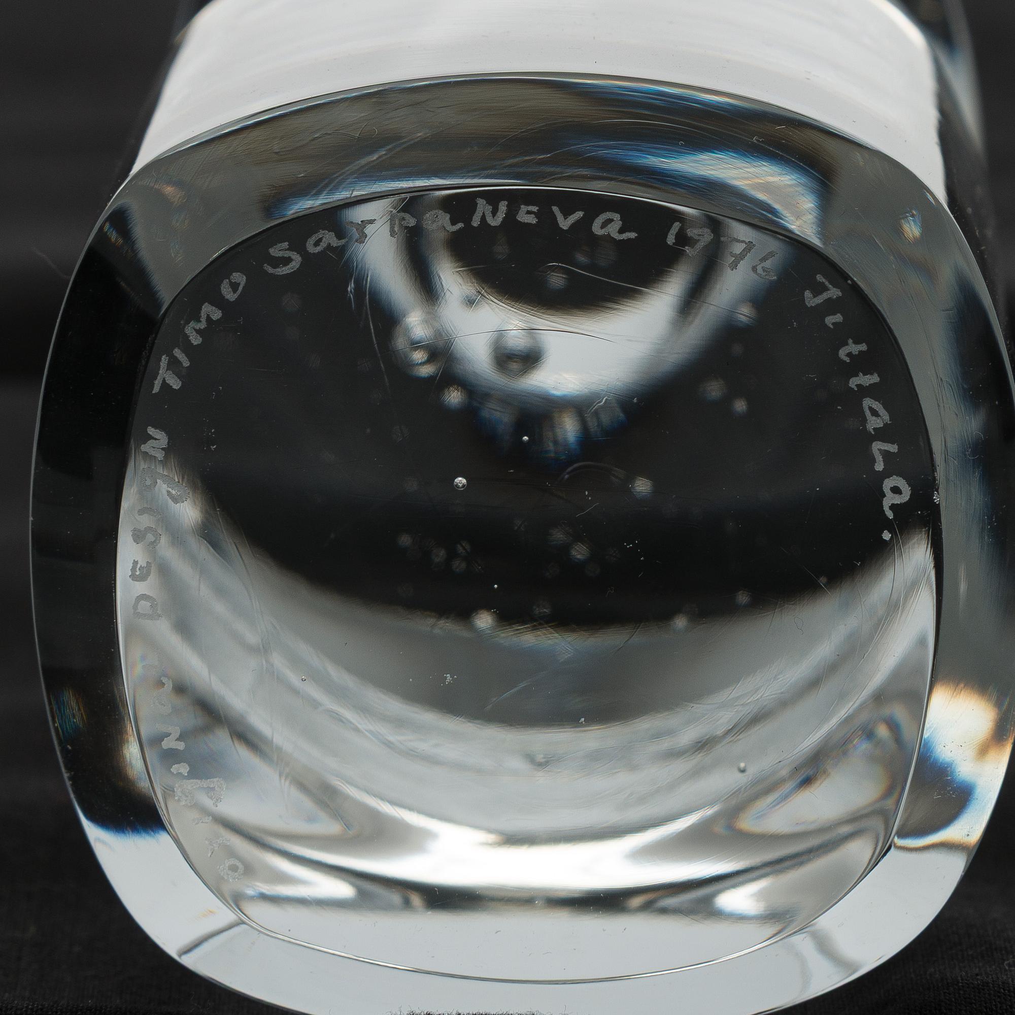 Timo Sarpaneva, prototyper, 6 st, signerade Original Design Timo Sarpaneva 1976 Iittala.