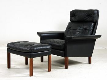 FÅTÖLJ samt FOTPALL, 1900- talets andra hälft.