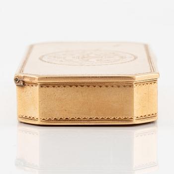 A Russian 14K gold box, 1791.