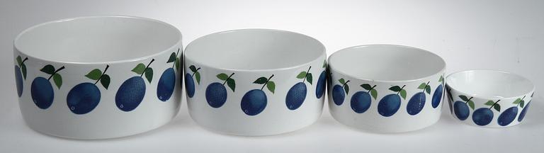SERVISDELAR, 48 st, porslin, "Prunus" Stig Lindberg, Gustavsberg.