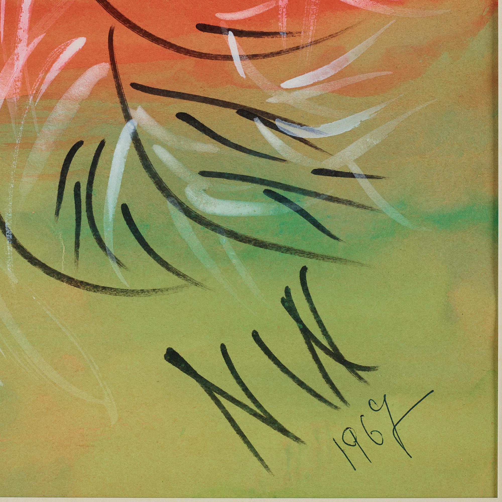 NELL WALDEN, mixxed medio on paper, signed and dated -67.