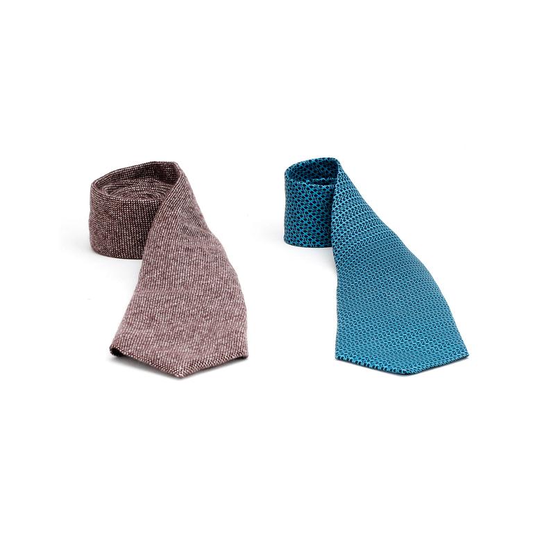 HERMÈS and BORRELLI, two silk and cashmere ties.