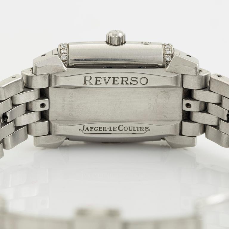 Jaeger-LeCoultre, Reverso Gran´Sport, Duo, "Diamond Bezel", armbandsur, 25 x 27 (38,5) mm.