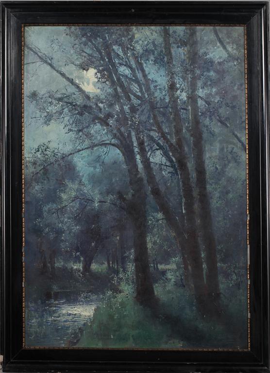 OKÄND KONSTNÄR, olja på duk, signerad, omkring 1900.