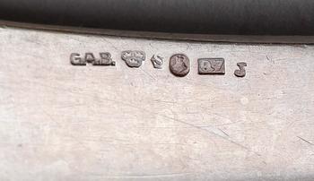 SMÖRKNIVAR, 6 st, silver, GAB, Stockholm 1918. Vikt ca 198 g.