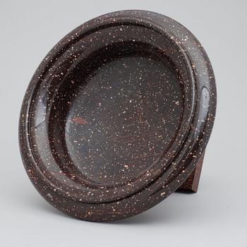 A Swedish Empire 19th century porphyry bowl.