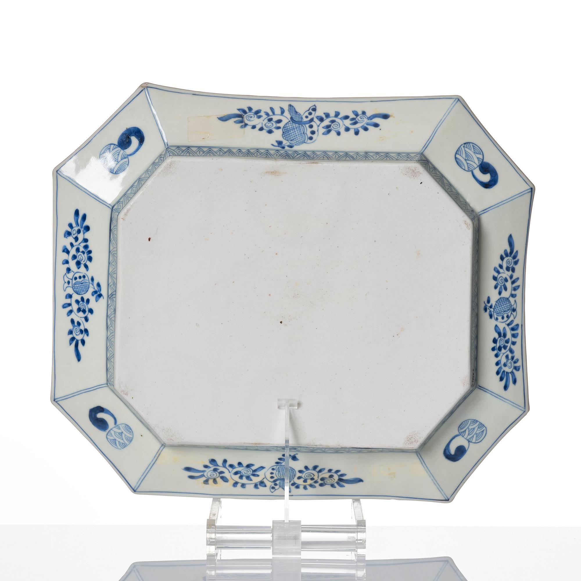 A blue and white dish with an elephant, Japan, 19th Century.