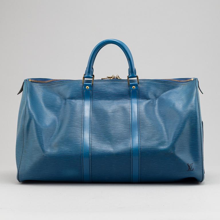 Louis Vuitton, a blue 'Keepall 50' weekend bag, 1988.