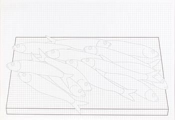 PARTI GRAFIK, 6 delar, bla Lennart Nyström. Sign och numr.