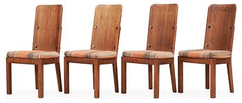 639. A set of four Axel Einar Hjorth 'Lovö' stained pine chairs, Nordiska Kompaniet.