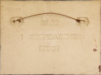 VÄGGPLATTA, stengods, Stig Lindberg, Gustavsberg.