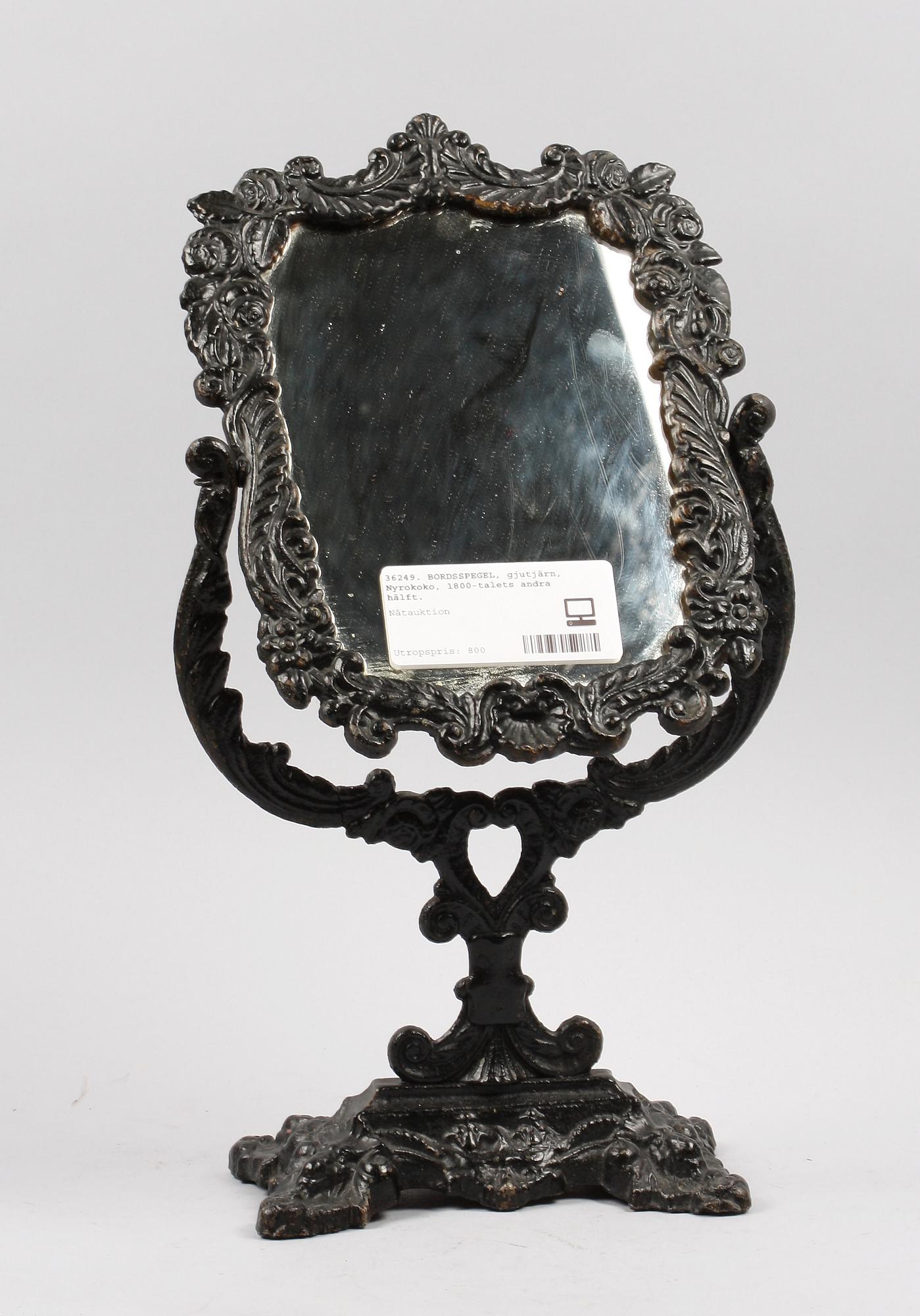 BORDSSPEGEL, gjutjärn, Nyrokoko, 1800-talets andra hälft.