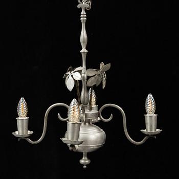 ESTRID ERICSON, a model 104 pewter chandelier, Svenskt Tenn, 1920's.