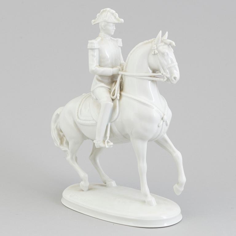 A Vienna Augarten white glazed equestrian figure from the 'Spansche Reitschule', Austria, 20th Century.