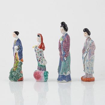 Figuriner, 6 st, porslin, Kina, 1900-tal.