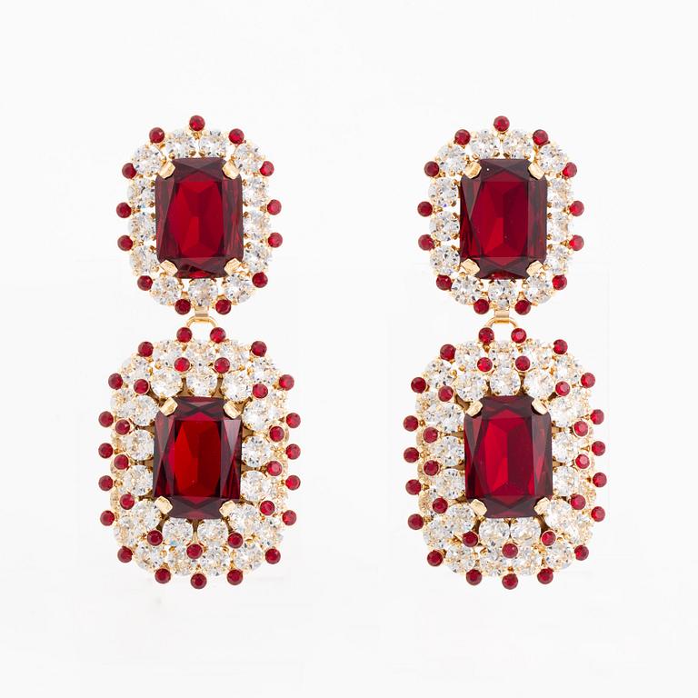 Dolce & Gabbana, large strass earrings.