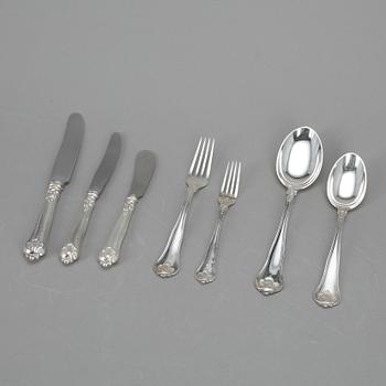 BESTICKSERVIS, 84 delar, silver, svenska importstämplar, 1900-tal. Vikt ca 1893g.