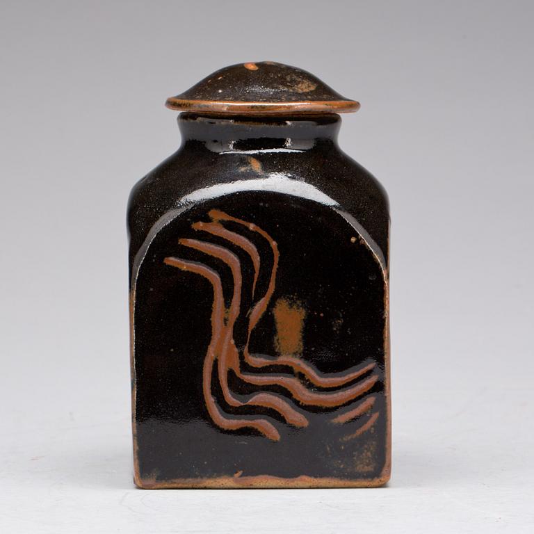 A Bernard Leach stoneware jar and cover, St Ives, England.