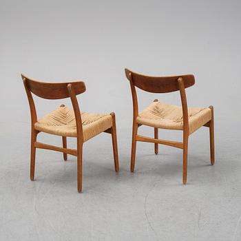 Six matched model CH-23 'Spisestolen' chairs by Hans J Wegner for Carl Hansen & Son, designed 1951.