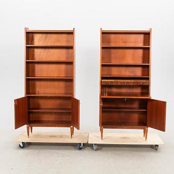 Bookshelves, a pair in Gustavian style from the mid-20th century.