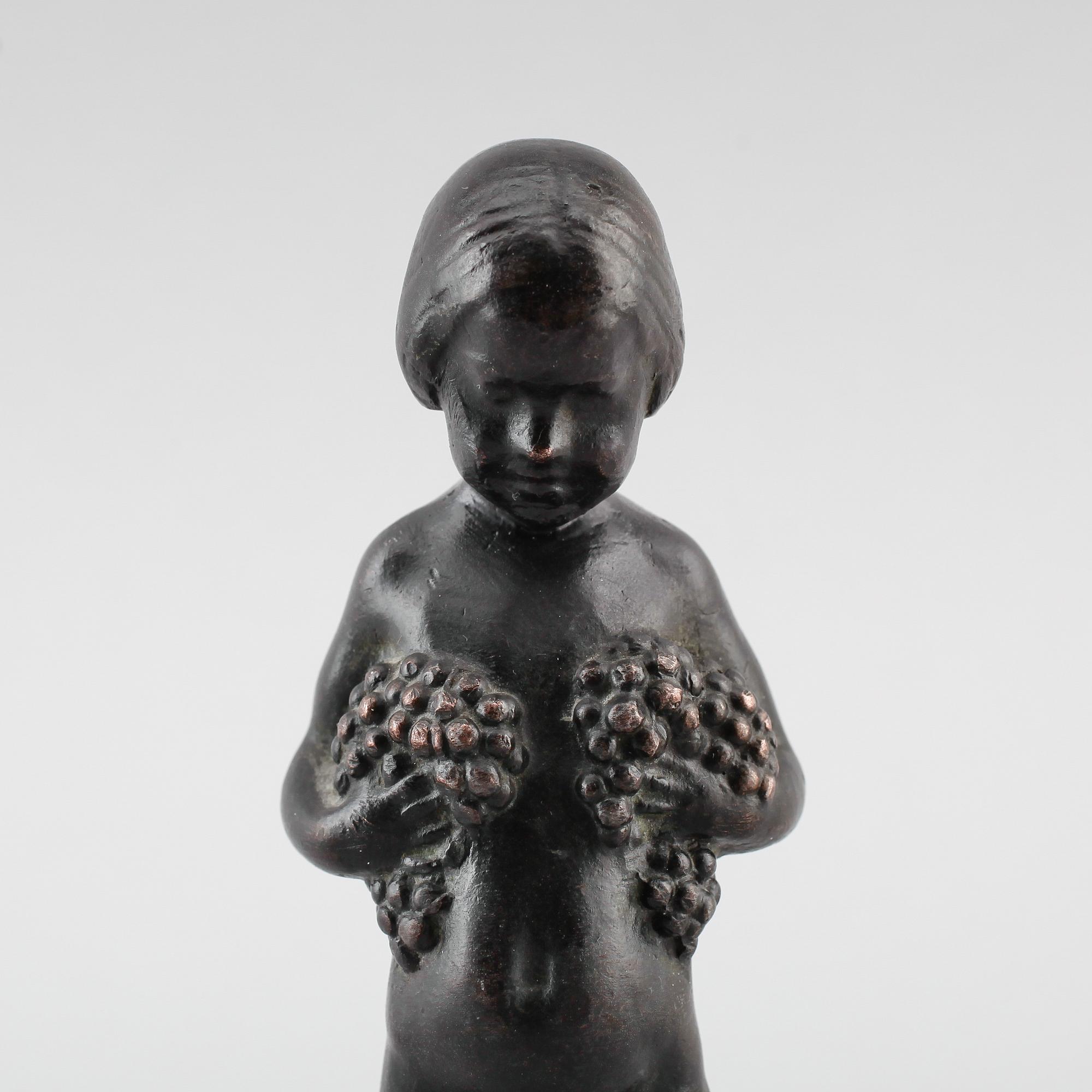 AXEL GUTE, skulptur, brons, "Eva", signerad.