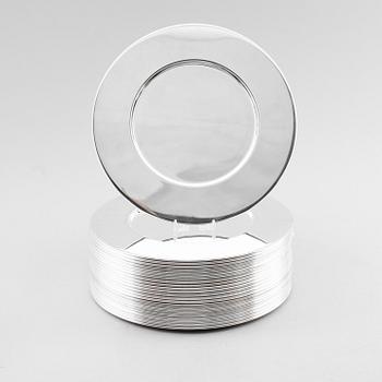 KUVERTTALLRIKAR, 24 st, försilvrad metall, 1900-talets andra hälft.