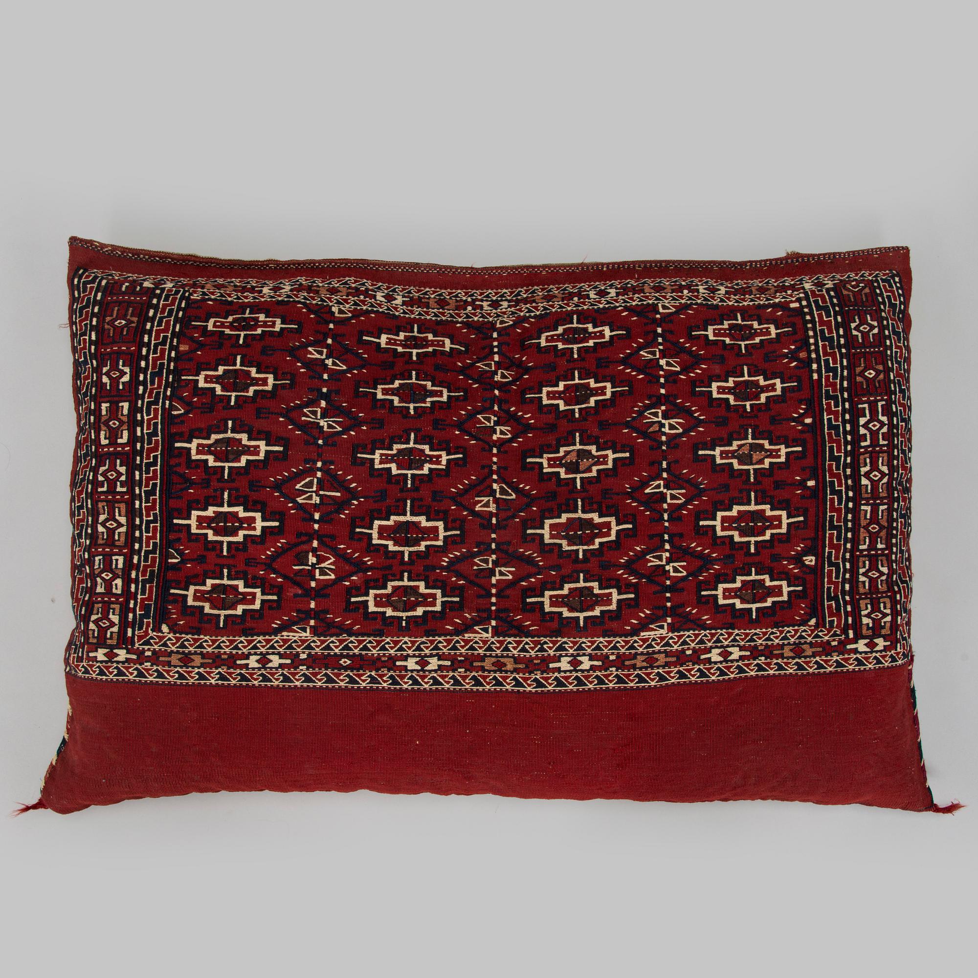 Two presumably antique Turkmenistan Yomud cushions/bag fronts.