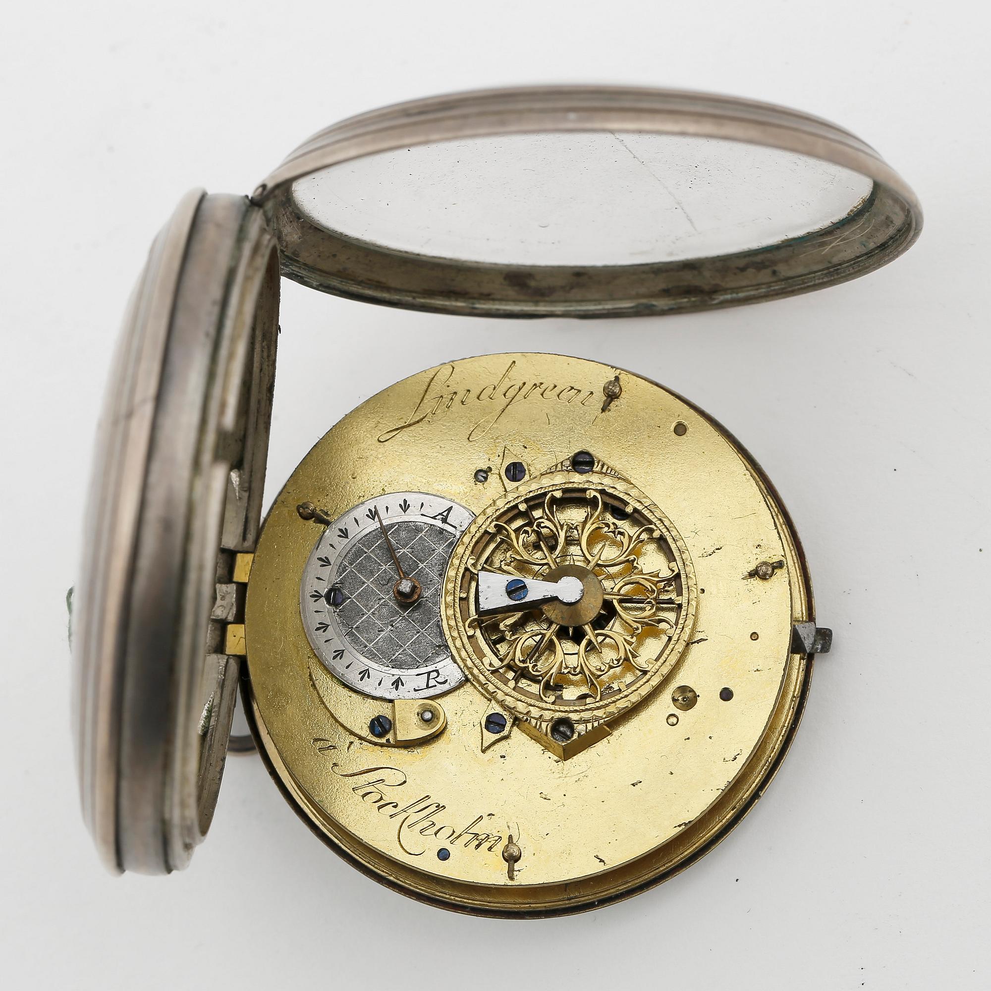 HERRFICKUR, silver, Lindgren, Stockholm. Sannolikt kring 1800. Vikt tot ca 114 gram.