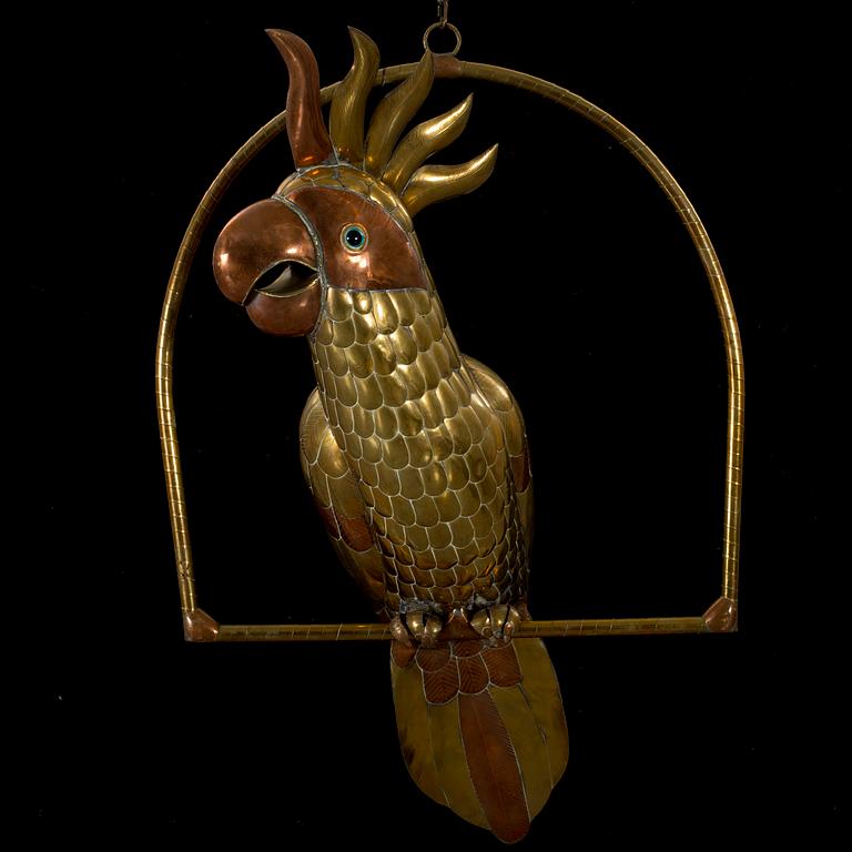A METAL COCKATOO ATTRIBUTED TO SERGIO BUSTAMENTE, 1970S.