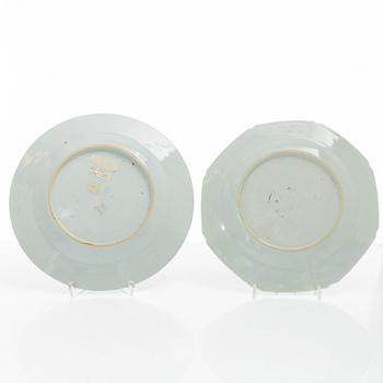 Tallrikar, 14 st, porslin, Kina, 1700-1800-tal.