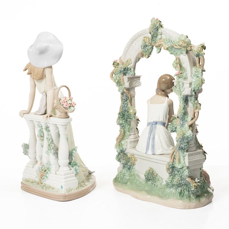 Marco Antonio Nogueron, figurine, "Tranquility", and "Time for Reflection", Lladró, Spain.