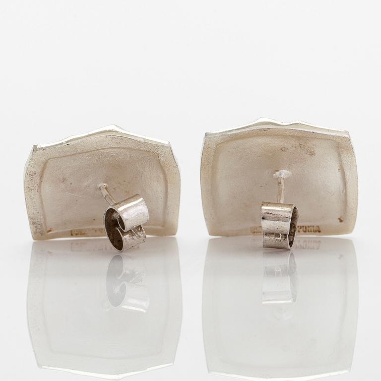 Björn Weckström, a pair of sterling silver 'Gelo' earrings, Lapponia 2005.