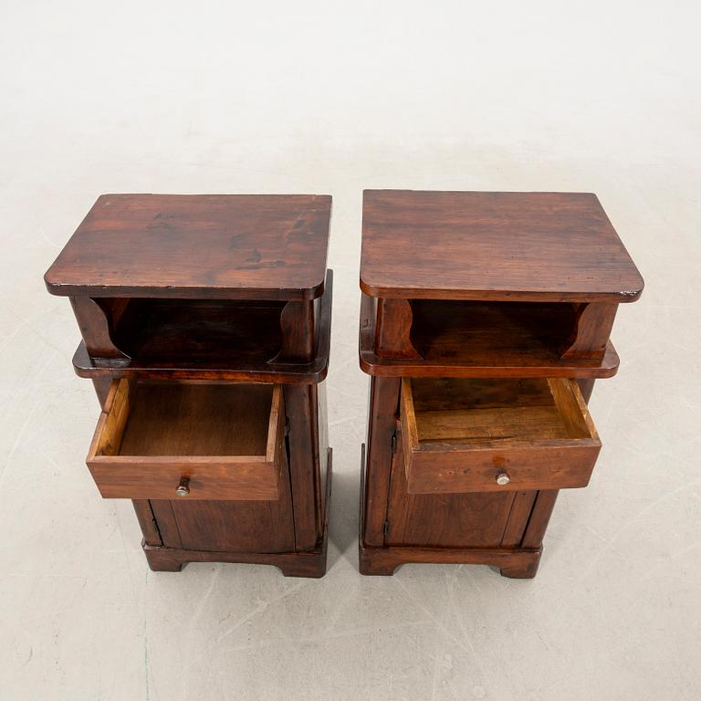 Bedside tables, a pair, 20th century.