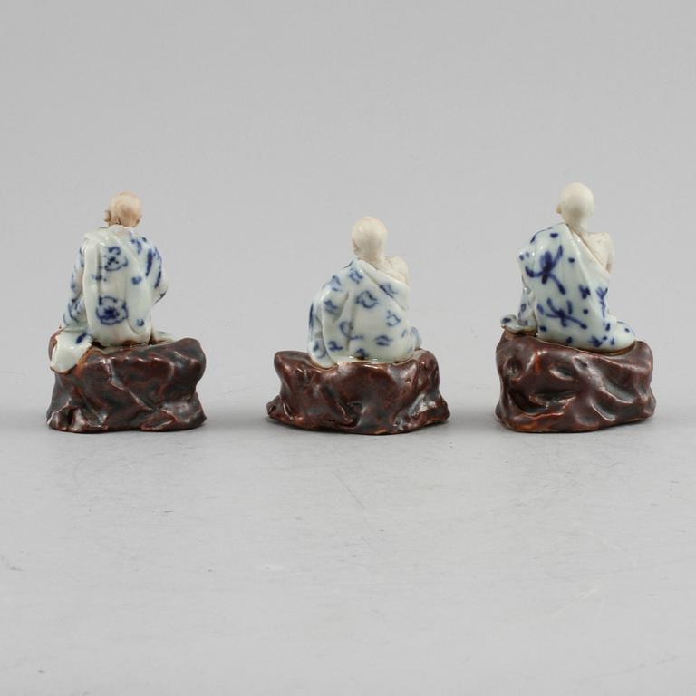 FIGURINER, 3 st, porslin,  Japan, 1900-tal.