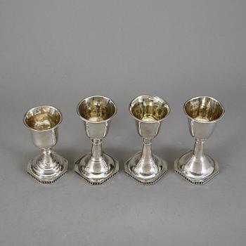 SUPKALKAR, 4 st, silver, Eksjö, 1800-talets första hälft, vikt ca 174 gram.