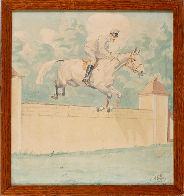 OKÄND KONSTNÄR, 2 st, gouache, monogramsignerad SS, daterad 1925.