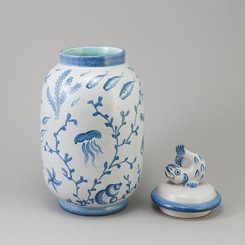 A ceramics urn made by EVA JANEKE BJÖRK, for Bo Fajans, mid 20 th century.