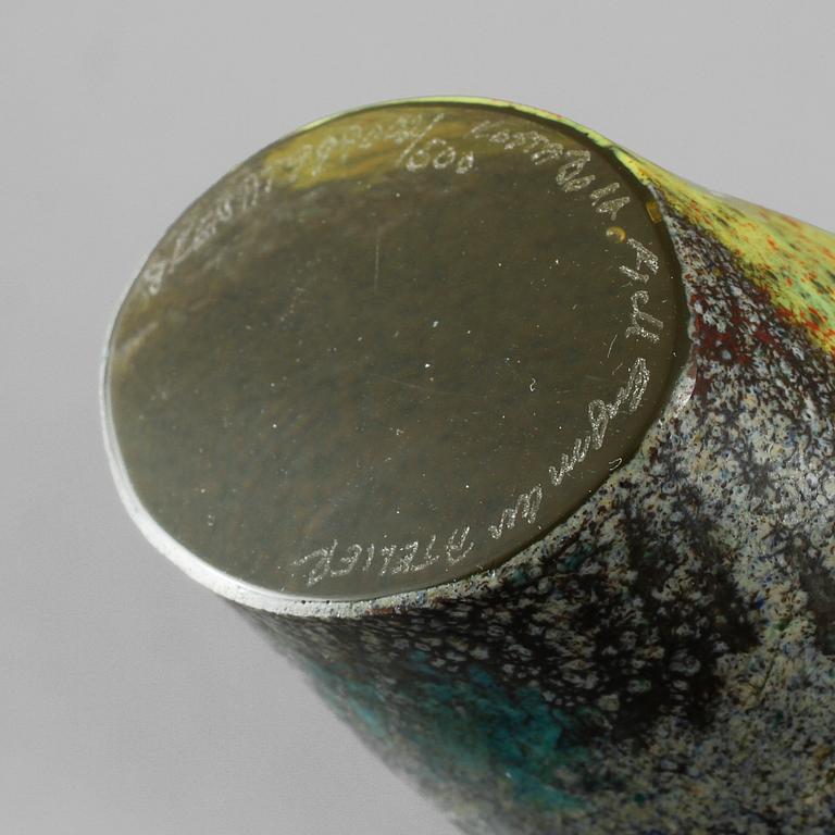 SKULPTURER, 2 st, glas, Kjell Engman, Kosta Boda, signerade.