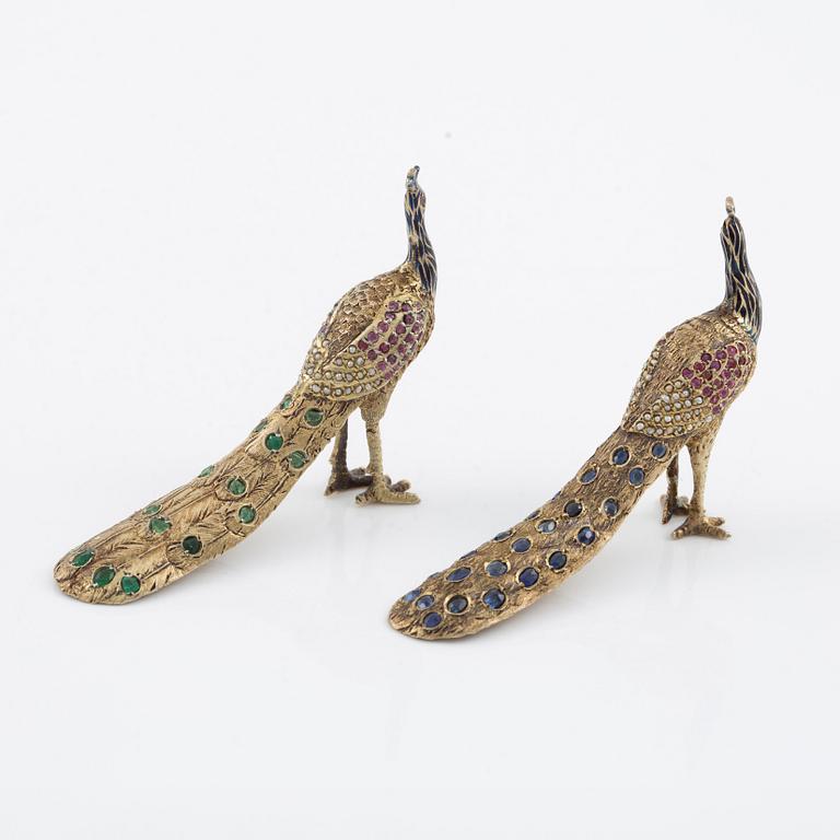 Prydnadsfåglar, ett par, 1800/1900-tal.