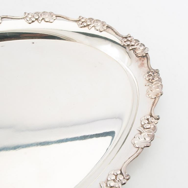 Trays/Serving platters 4 pcs of silver-plated metal, first half of the 20th century.