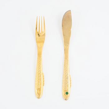 Gunnar Cyrén, fish cutlery, 16 pieces, "Nobel", Gense.