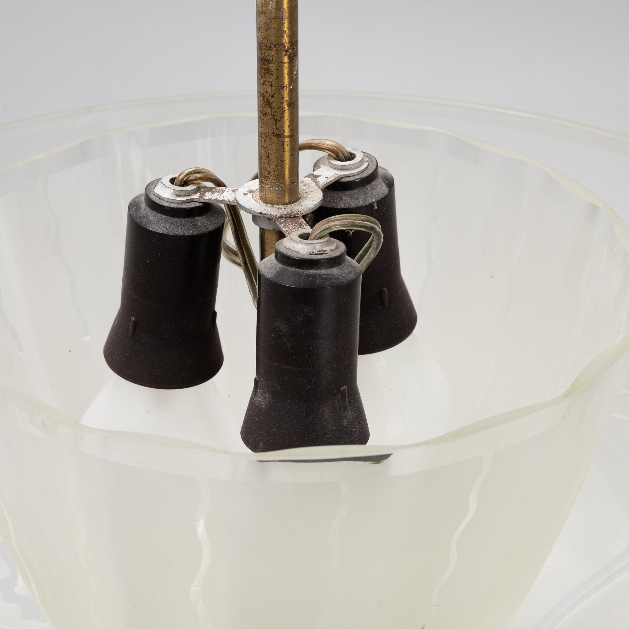 Carl Erik Bodén, taklampa, Swedish Modern, Glössner, 1947.