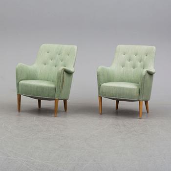 CARL MALMSTEN, a pair of "Samsas" armchairs,  O.H. Sjögren, Tranås.