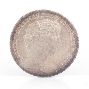 SILVERMYNT, 1 Riksdaler, Karl XIV Johan av Sverige o Norge 1822. Vikt ca 29 gram.