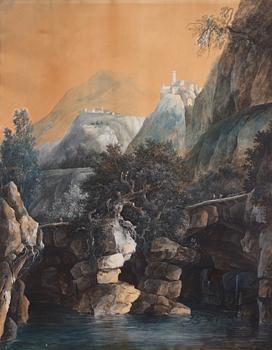 Louis Belanger, "Veu du pont de Grezin sur de Rhone".