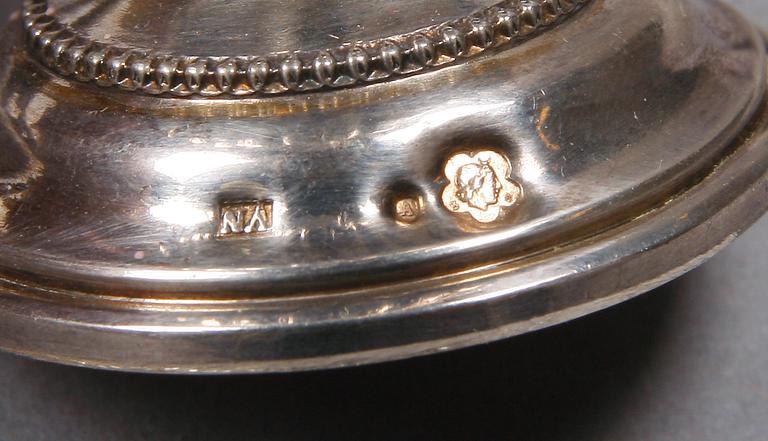 KOPPAR MED FAT, 6 st, silver, nyrenässans, Österrike omkring 1900.