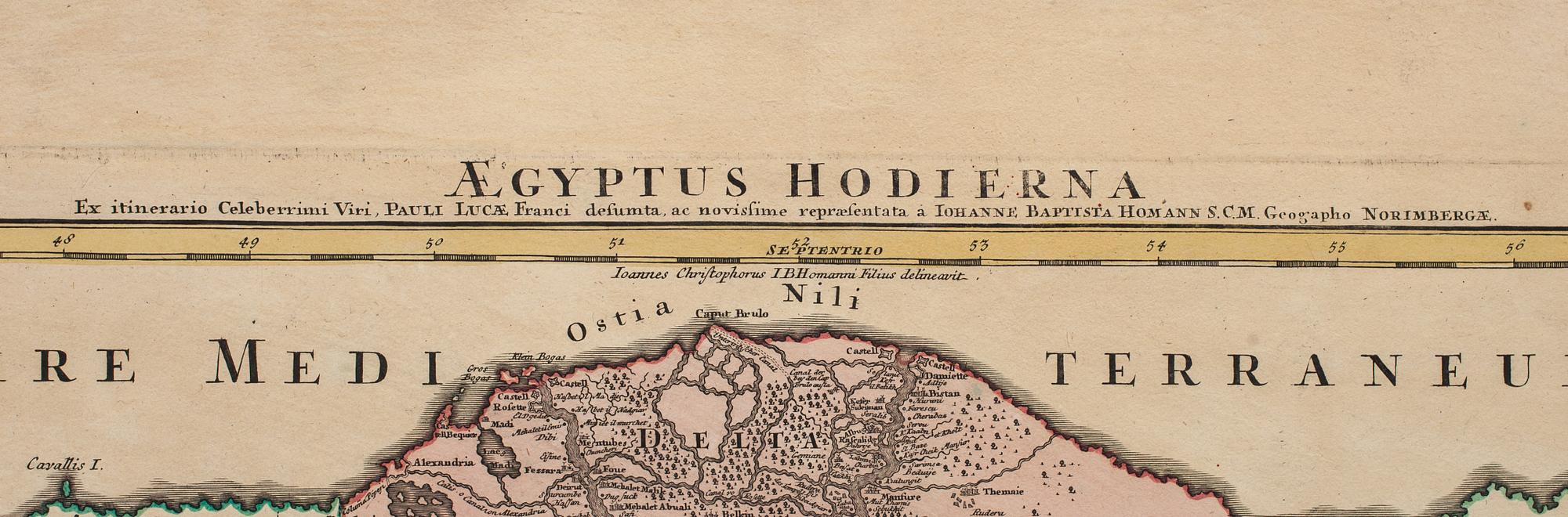 KARTA, Aegyptus Hodierna JB Homann, Nürnberg.